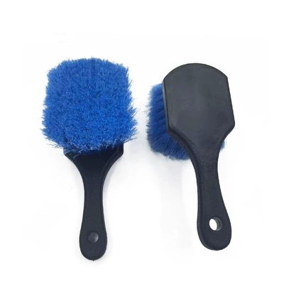 Cleaning Car Wash Brush, Car cleaning tools - black-handle-blue-soft-bristles