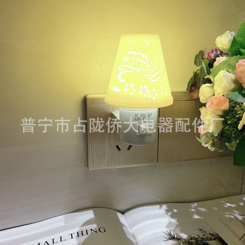 Interruptor de enchufe de hongo con lámpara de noche LED lámpara de iluminación enchufable con lámpara de dormir