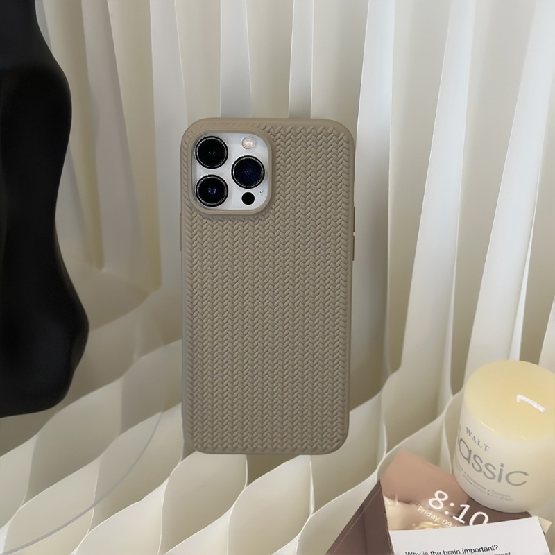 肌感織り紋はiphone15リンゴ16携帯ケース14pro高級感11レトロX純色13ソフト|undefined