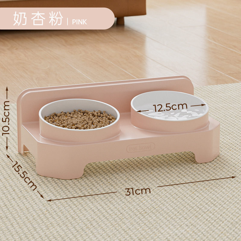 简约宠物碗饮水喂食双碗防打翻猫碗狗碗加深防溅水猫咪宠物用品|undefined