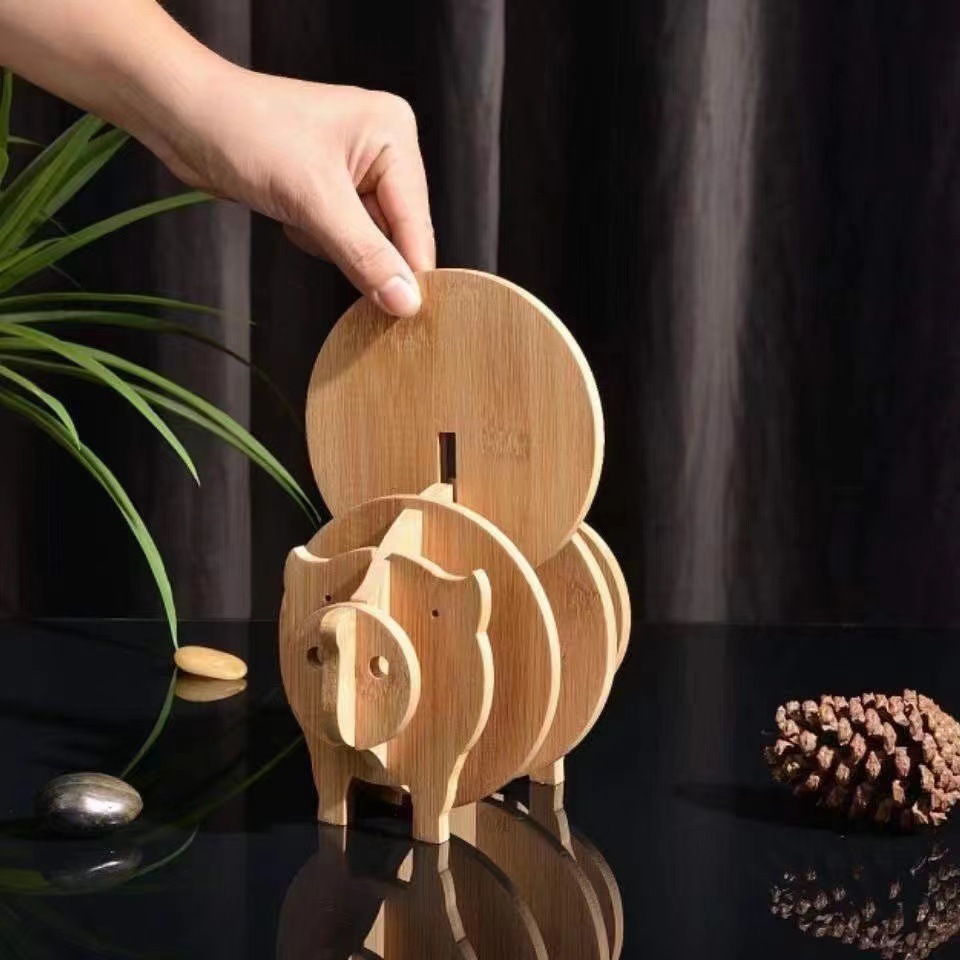Posavasos de madera creativa, forma de animal tridimensional, mantel de madera, escritorio para el hogar, tapete de té engrosado, tapete, decoración
