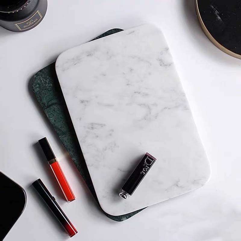 Nórdico estilo simple bandeja de mármol natural postre creativo plato de comida occidental placa de almacenamiento de joyería placa de decoración