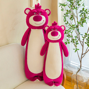 Cross-border new foreign trade happy bear rabbit fur long animal pillow plush toy for girls large birthday gift