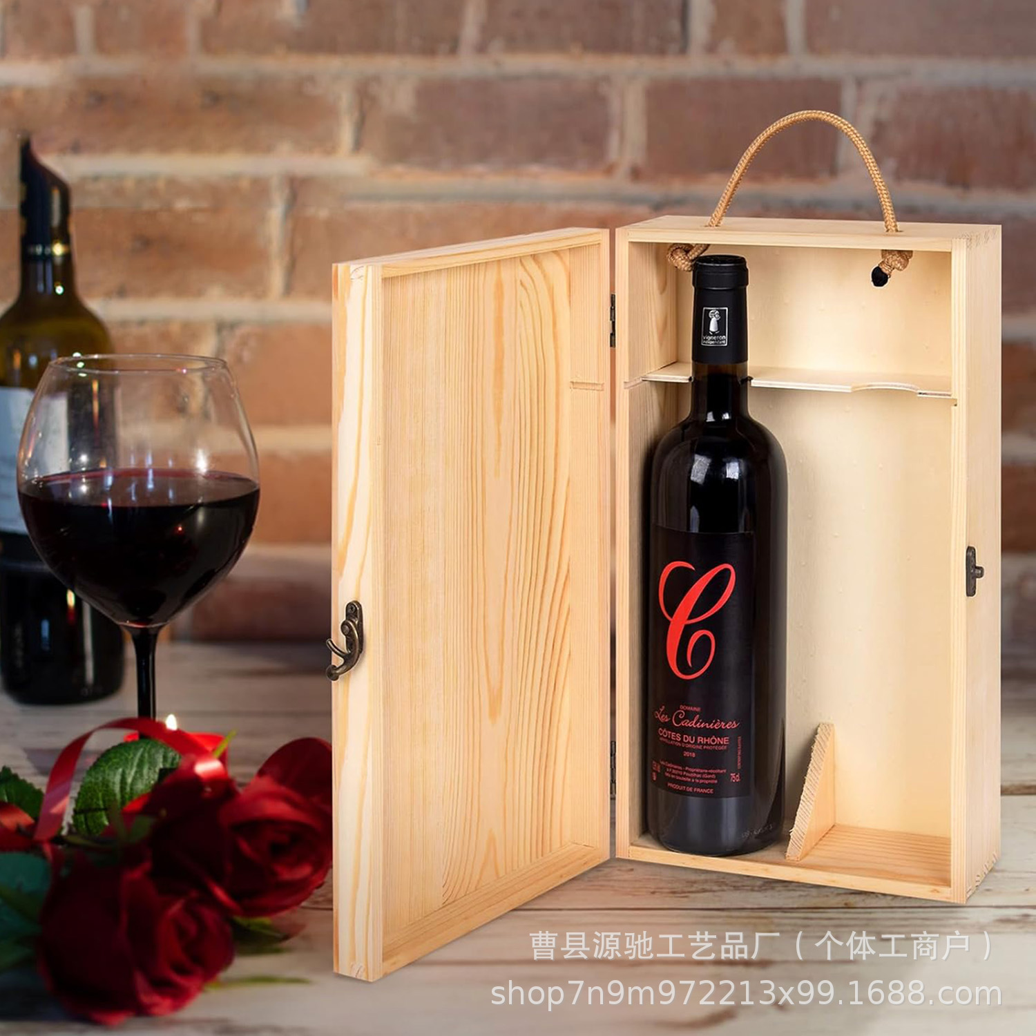 나무 와인 보관 상자 선물 상자 포장 상자 분할 잠금 보관 상자 휴대용 선물 나무 상자 레드 와인 상자