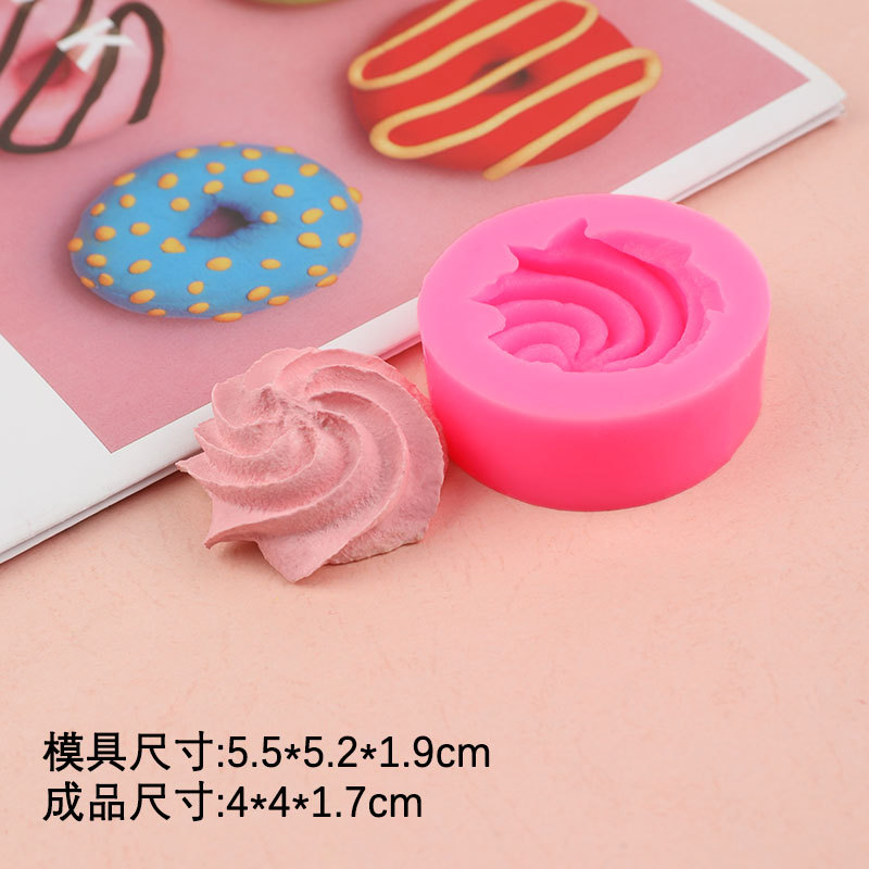 5 galletas crema grano forma silicona molde simulación cerámica suave arcilla alimentos pastel de chocolate Decoración