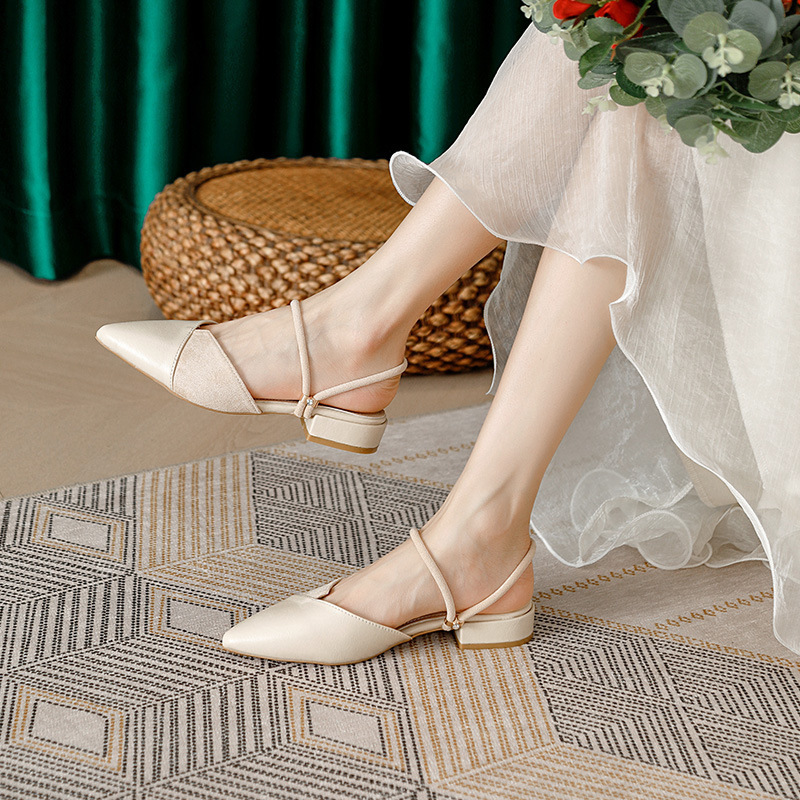 Women's Shoes 2026 New Style Flat British Style Leather Shoes Pointed Toe Single Shoes Summer Sandals Versatile Spring Women's Shoes