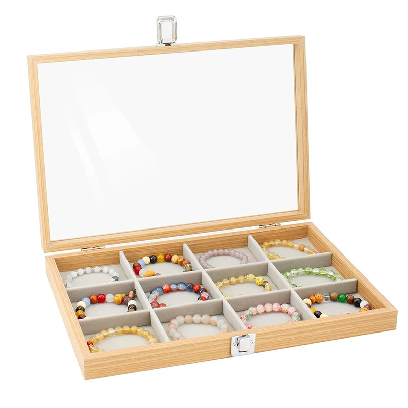 Деревянная пылезащитная люка с крышкой браслет-бус-витрина коробка Будда-браслет