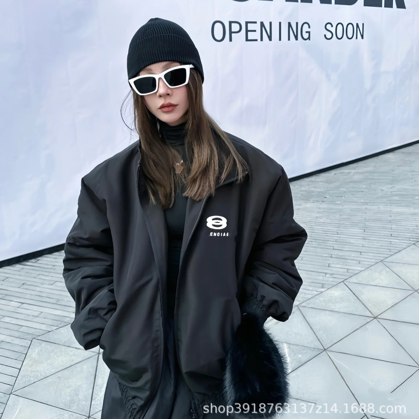 Trendy New Autumn and Winter Kick Double-Ring Quilted Zipper Jacket with Lettering for Men and Women