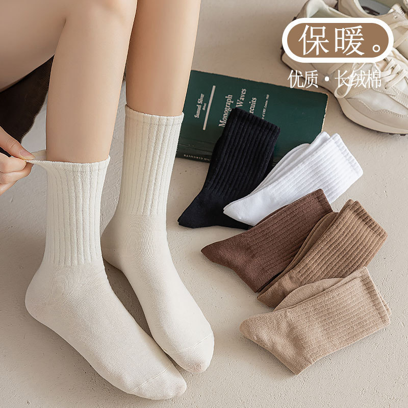 Socks women's autumn and winter socks combed cotton winter net red stockings black and white with shark pants socks wholesale