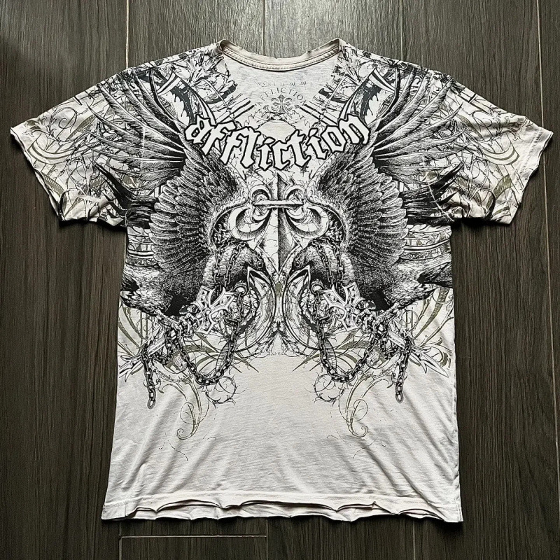 Urban Legend Graphic T-Shirt for Men, Large Size, Grand Chong Skull Wings, New Fashion Style Urban Legend Graphic T-Shirt for Men, Large Size, Grand Chong Skull Wings, New Fashion Style