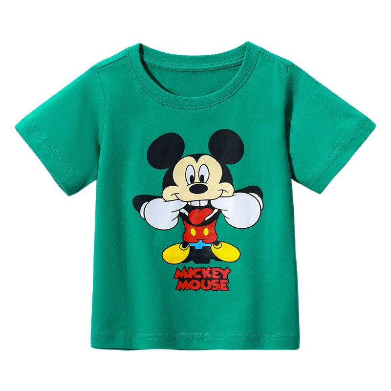 JOJO BEBE Ropa infantil europea y americana verano nueva marca camiseta de los niños cuello redondo manga corta completa camiseta de los niños dibujos animados