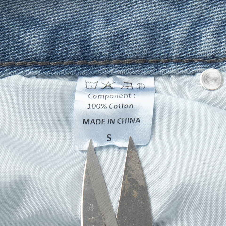 Quần jeans nữ ống đứng lưng cao phong cách thanh lịch, chất cotton nguyên chất ôm dáng — màu xanh chi tiết 14