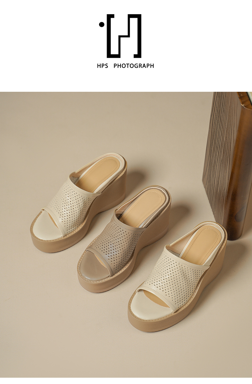 Dép sandal cao gót nữ da cừu đế xuồng mũi hở quai ngang — màu trắng ngà chi tiết 12