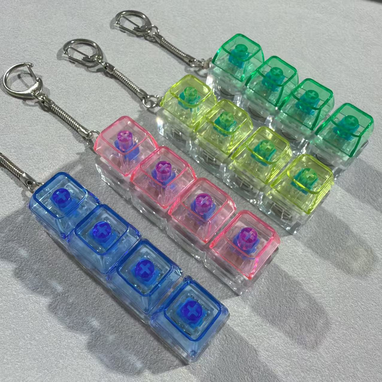 Pc four keys*4 (transparent shell-color transparent cap) with light