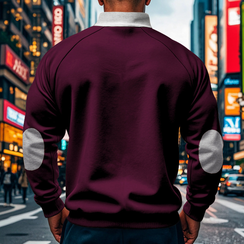 Men's Half Zip Sweatshirt With Stand Collar For Autumn And Winter_voghion.com