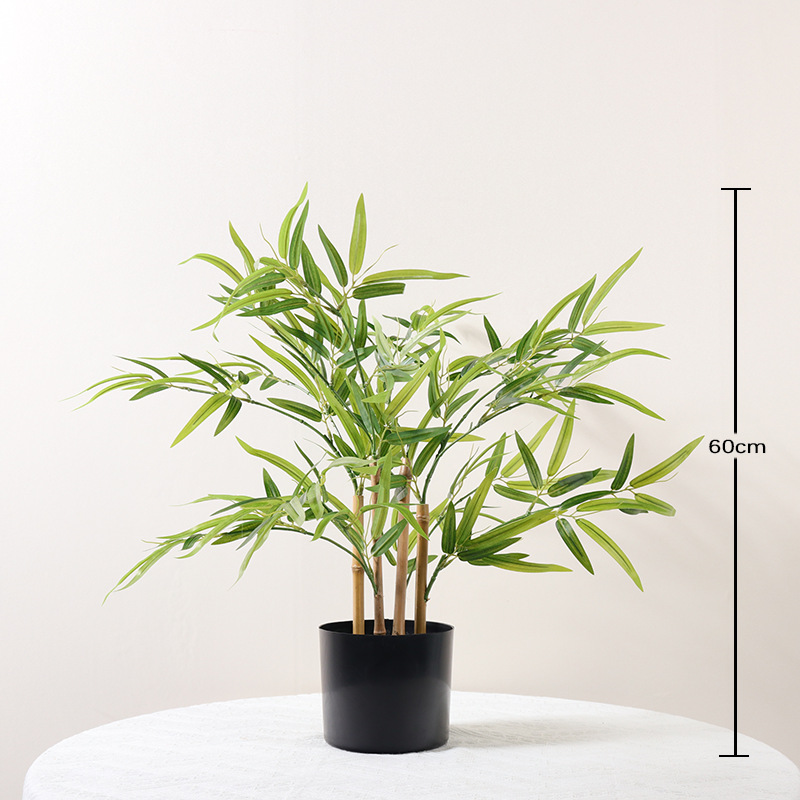 Nuevo bambú de simulación de estilo chino bambú falso bambú verde en macetas decoración de interiores bonsai pantalla de patio paisaje estilo minimal