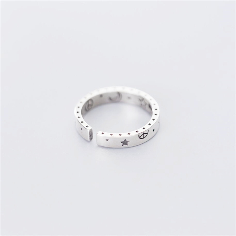 South Korea star moon index finger ring retro fivepointed star ringpicture2