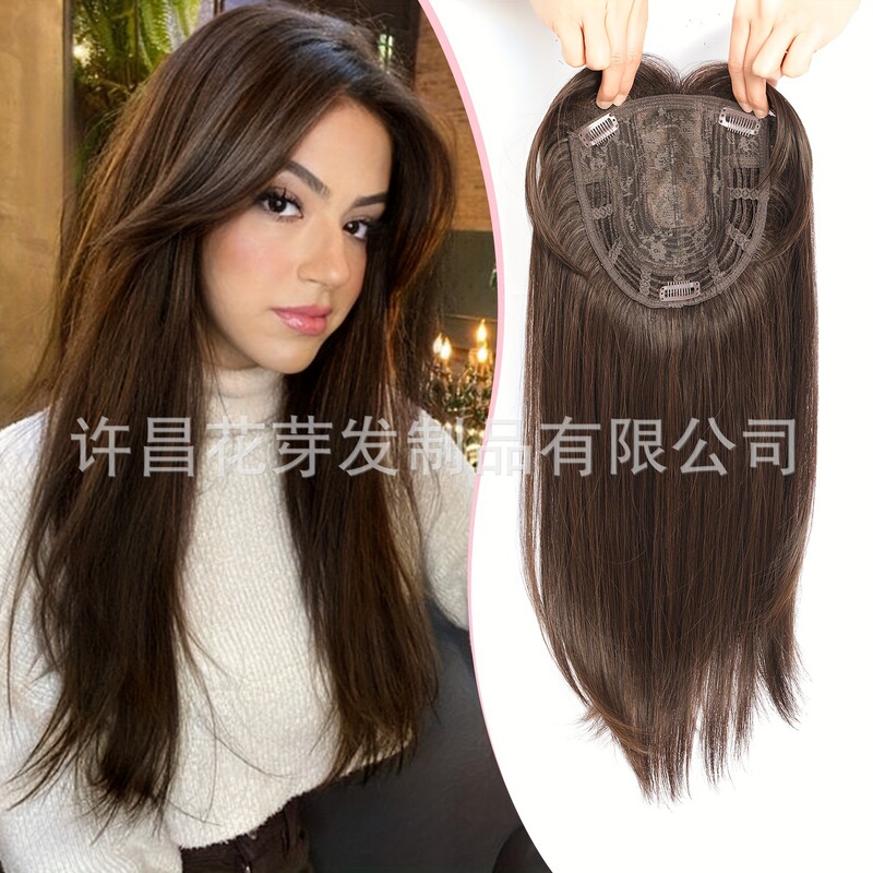 Foreign trade wig female hollow net eight-word bangs change hairstyle fluffy natural hair replacement block factory in stock wholesale