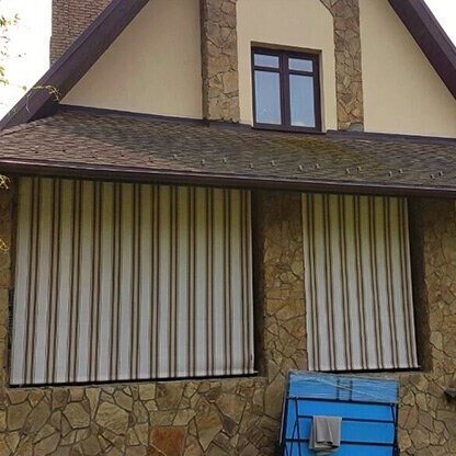 Vertical Sunshade Awning Retractable Folding Awning Hanging Curtain Electric Outdoor Balcony Rain Awning Aluminum Alloy