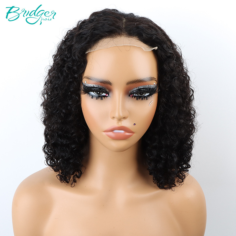 Parrucche per capelli umani ricci Jerry con copricapo BOB doppio 4*4 di fabbrica_voghion.com
