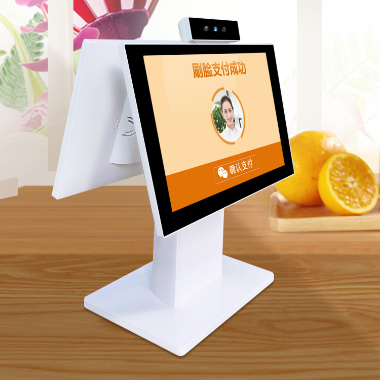 新款收銀機(jī)商用餐飲觸摸收銀一體機(jī)便利店11.6寸 雙屏收銀機(jī)源