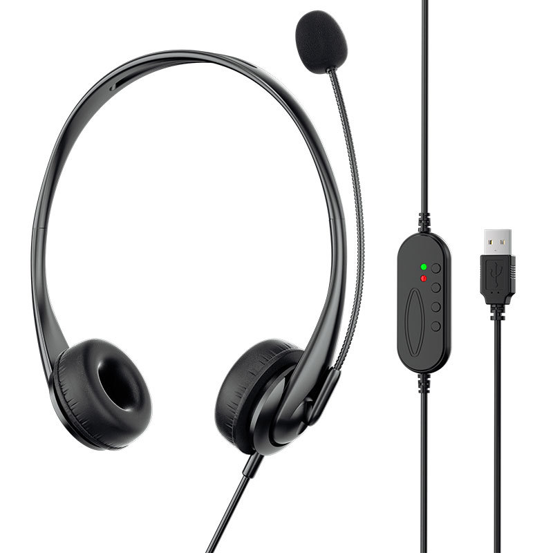 2026 nuevo auriculares con micrófono estéreo USB computadora auriculares con cable de teléfono en stock