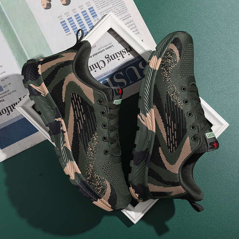 Autumn camouflage trend lightweight sneakers for men and women for…