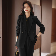 高级感休闲西装外套女春秋2025新款大码气质双排扣西服套装职业装