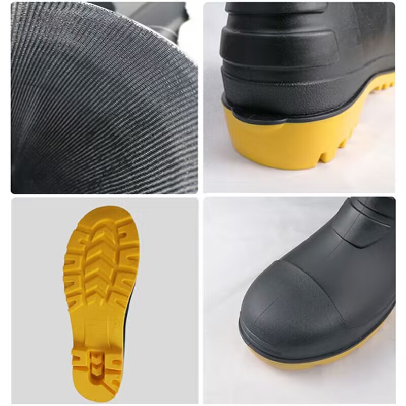 Botas de seguridad PVC, punta de acero, antiimpacto, antiperforación, antideslizante, caña alta
