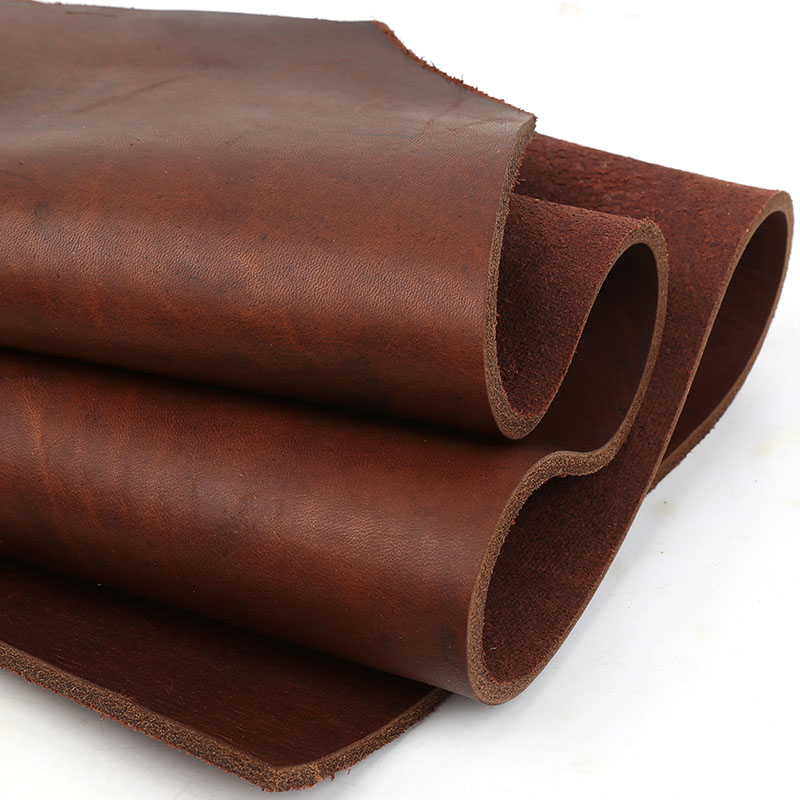 棕色油性4.5mm加厚硬挺头层护腰带工业垫片真牛皮料刀鞘牵引绳