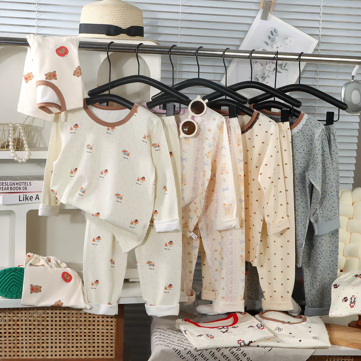 【10a抗菌】儿童莱卡家居服套装男女中大童儿童睡衣套装家居服