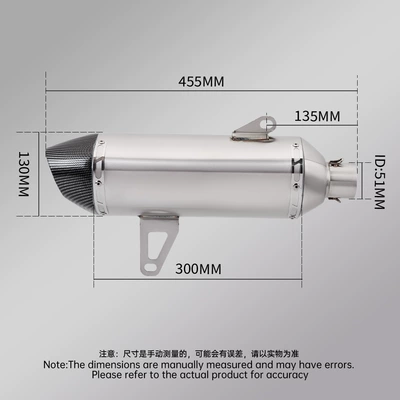Motorcycle exhaust pipe, Tail Section Muffler R77