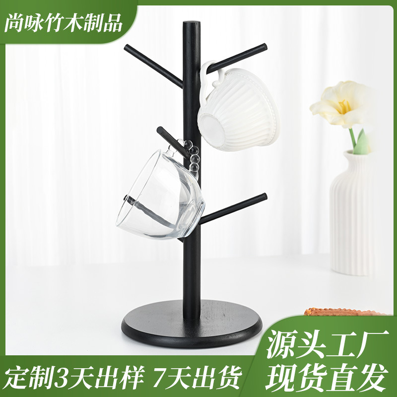 Wholesale Household Bamboo Cup Holder, Creative Bamboo Storage Rack, Water Cup Hanging Rack, Inverted Draining Rack, Cup Holder
