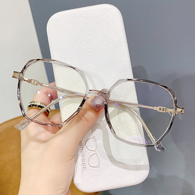 2021 new tr anti Blu ray glasses women's fashion online red street photography plain glasses frame flat glasses can be equipped with myopia glasses