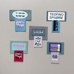 Fashion letter series clothing accessories trademark, offset printing stereoscopic fabric label, printing label printing fabric sticker clothing decoration label