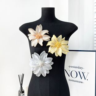 4-Layer Stereo Embroidery Computer Embroidery Corsage Pointed Leaf Sweater Applique Fashion Clothing Matchinging Children's Dance Skirt