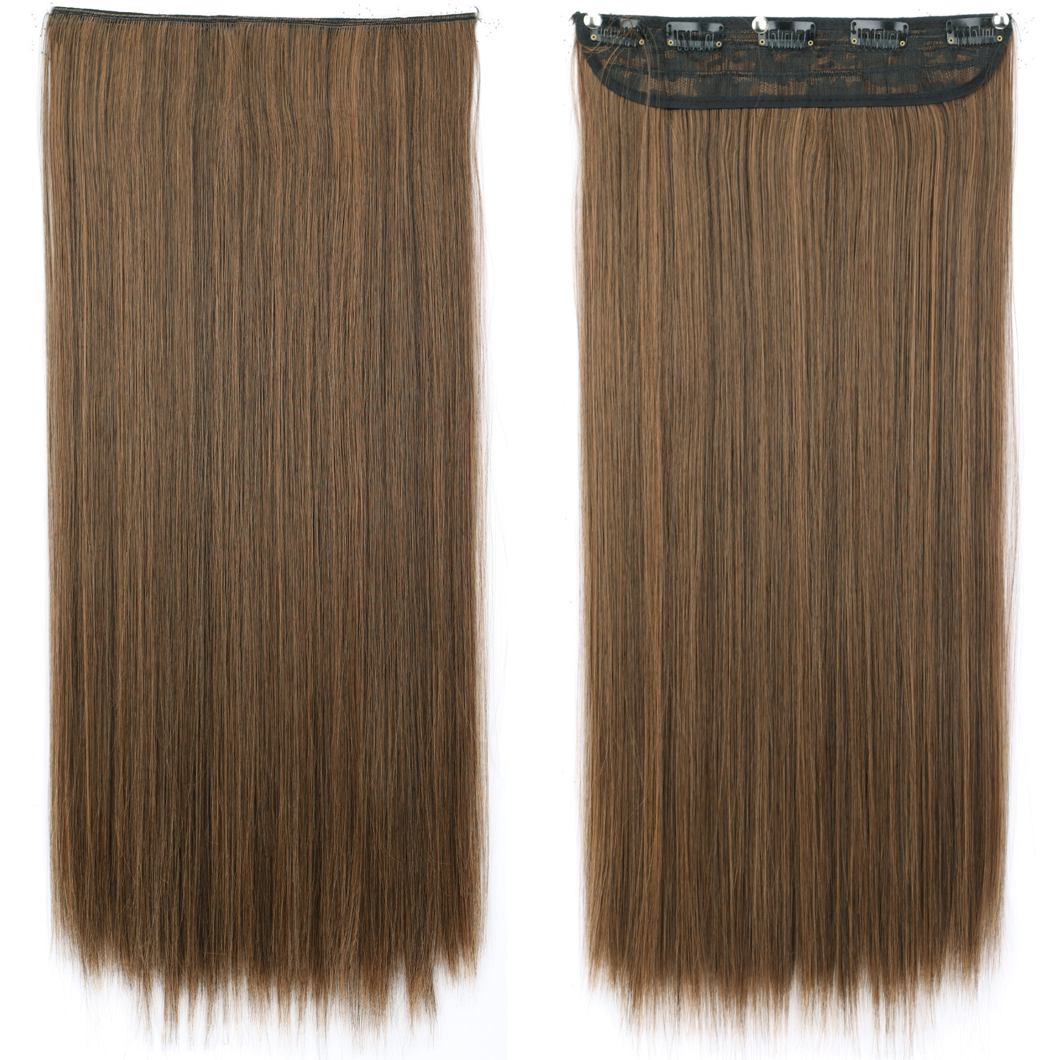 55CM pelucca de cabello recto de mujer una pieza de extensión de cabello de cinco tarjetas pelucca de cabello fluffy