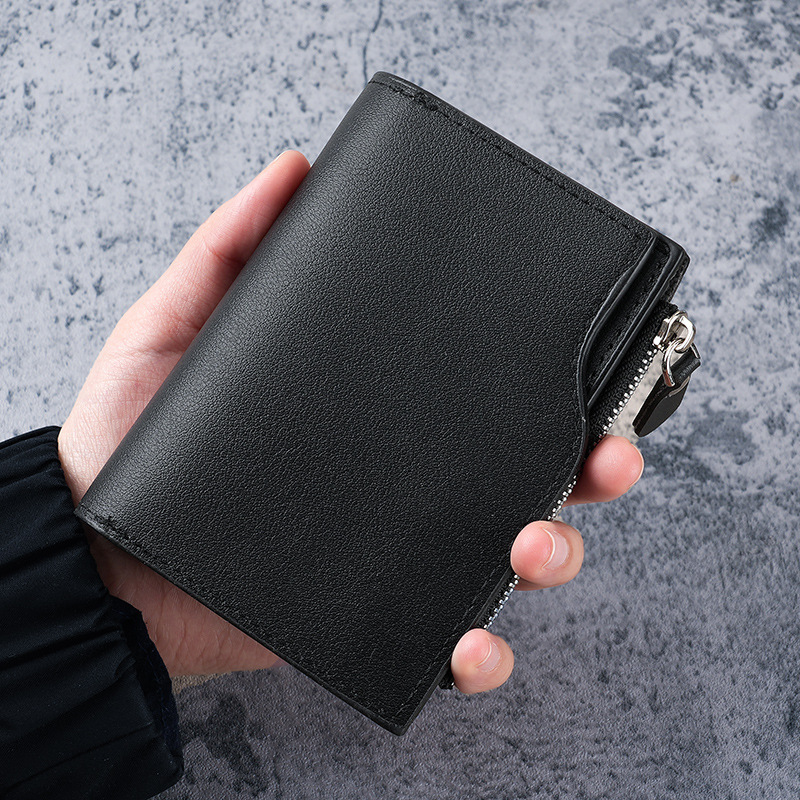 New Foreign Trade Men's Short Wallet, Multi-Functional Zipper Bag, Multiple Card Slots, Large Capacity, Business Men's Wallet, Coin Purse