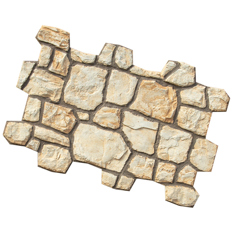 Panel de pared de imitación piedra PU con patrón de tortuga, ligero, para revestimiento exterior, losa grande con patrón continuo, imitación piedra hongo.