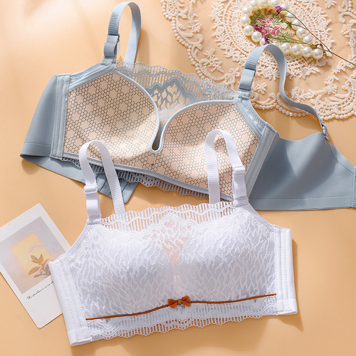 927#  spring and summer new bra without rims for girls student bandeau style thin lace bra