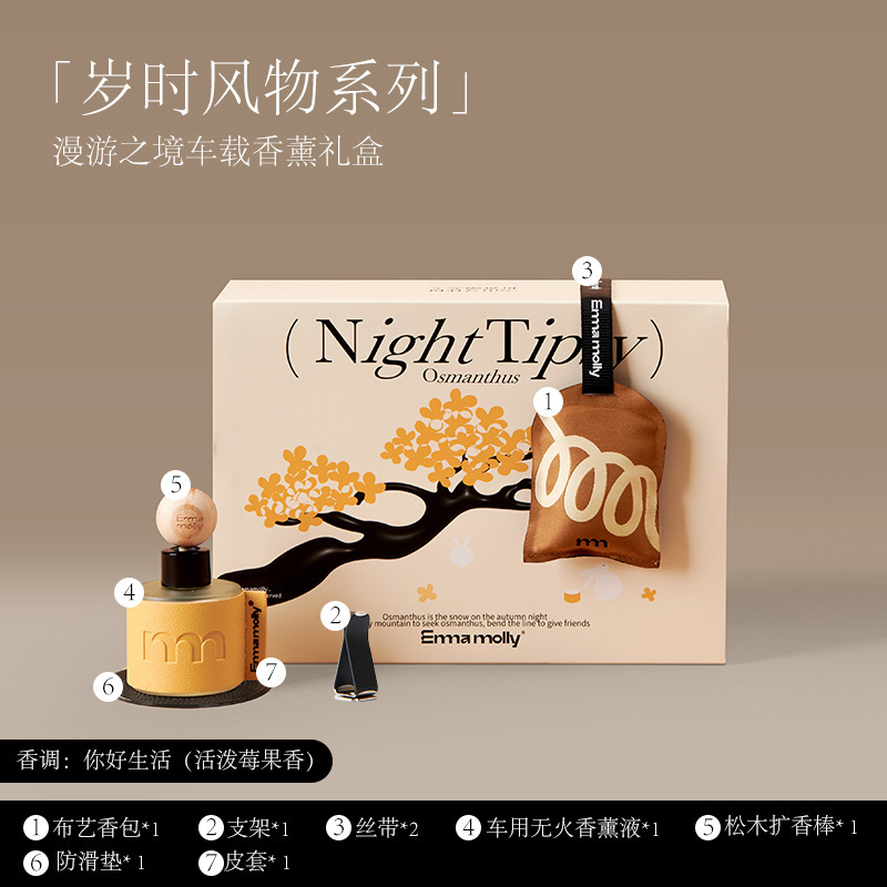 EmmaMolly艾玛莫莉漫游之境车载香薰礼盒香包支架丝带扩香液皮套|undefined