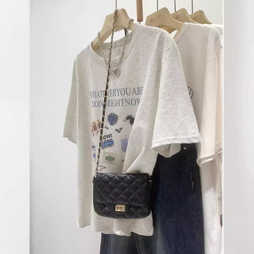 Super Soft Modal Simple Korean Version New Cartoon Print T-Shirt for Women Summer 2024 Loose Short Sleeve Top Fashion
