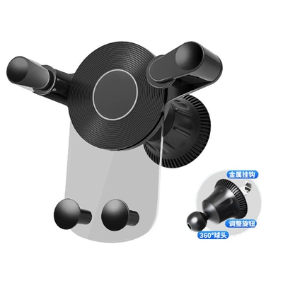 Car Snap-On Wireless Charging Car | Car phone holder - ordinary-transparent-stand-without-cable-and-charging-function-black