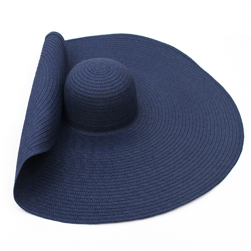 Damen Strohhut Mit Breiter Krempe Für Strand Und Sommerurlaub_voghion.com
