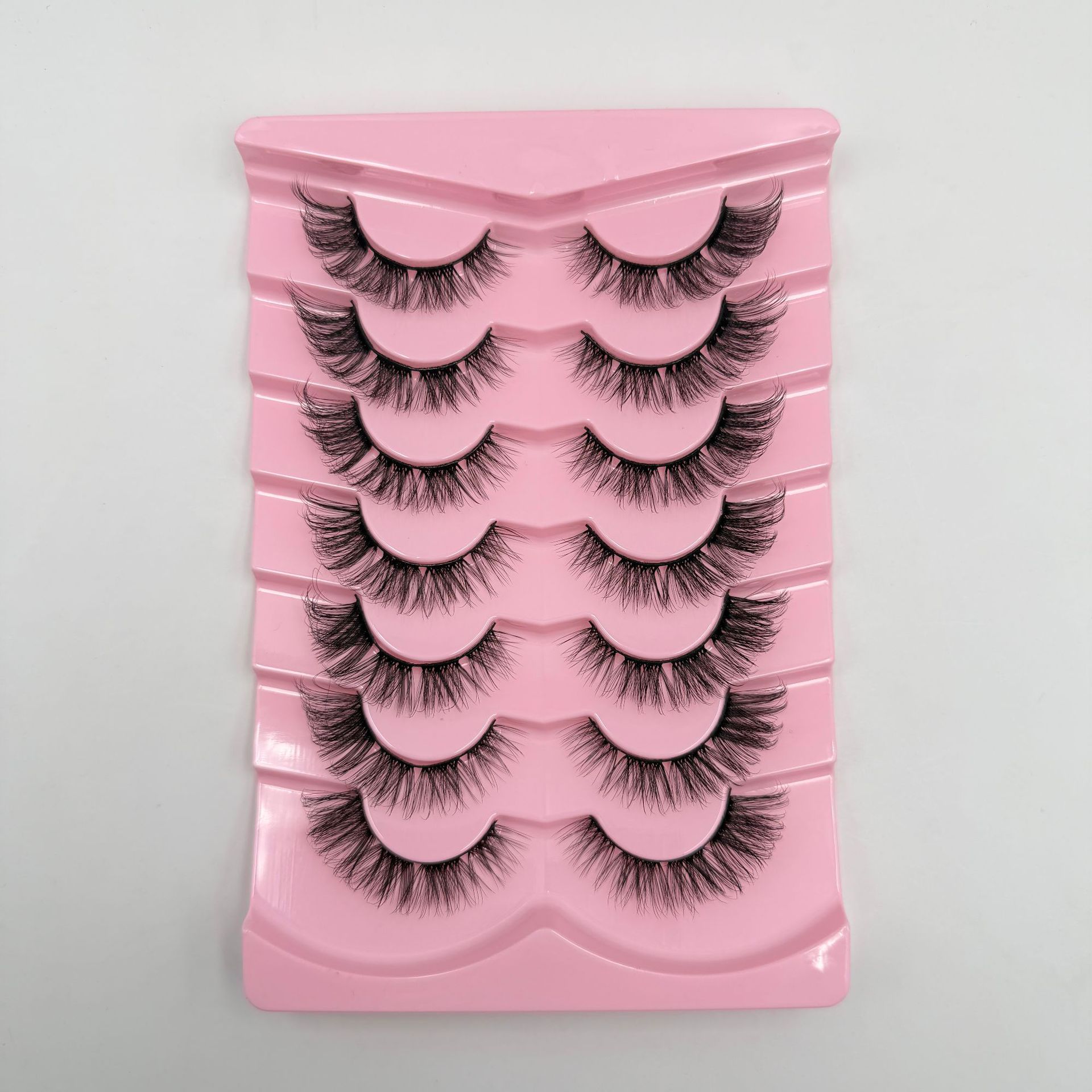 Explosiones transfronterizas de 7 pares de ojos de zorro, pestañas falsas, pestañas gruesas, pestañas de gato, pestañas falsas, pestañas alargadas, pestañas falsas