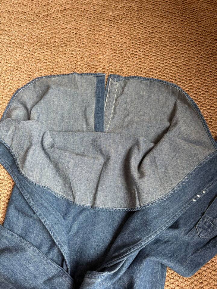 Áo sơ mi denim nam cổ điển thêu logo ngựa, áo sơ mi cotton dáng suông mặc ngoài — Áo sơ mi denim (nam) chi tiết 2