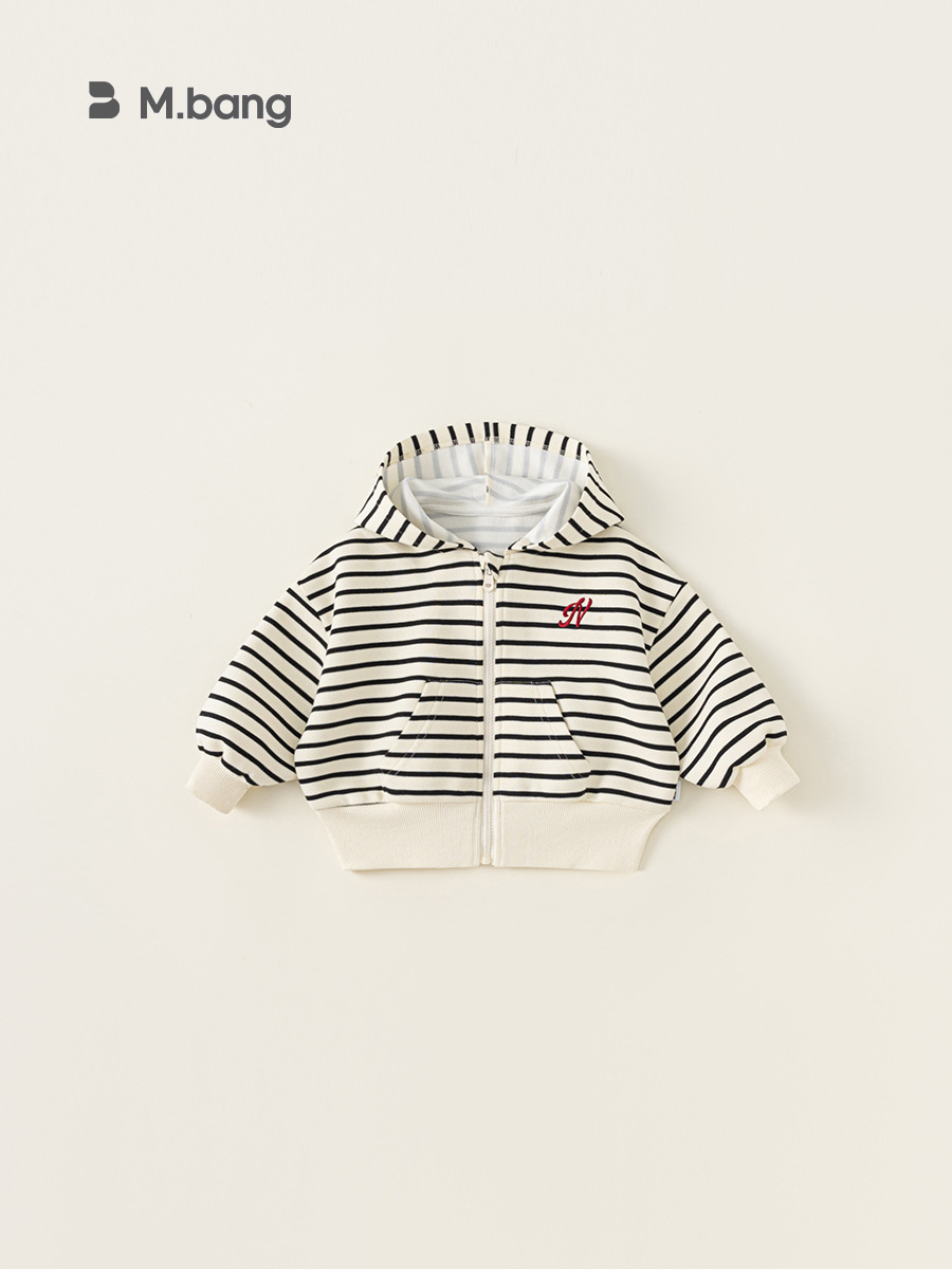 Yoobao ropa infantil chaqueta con capuz para niños otoño chaqueta con cremallera chaqueta a rayas chaqueta de niñas chaqueta con capuz para niños