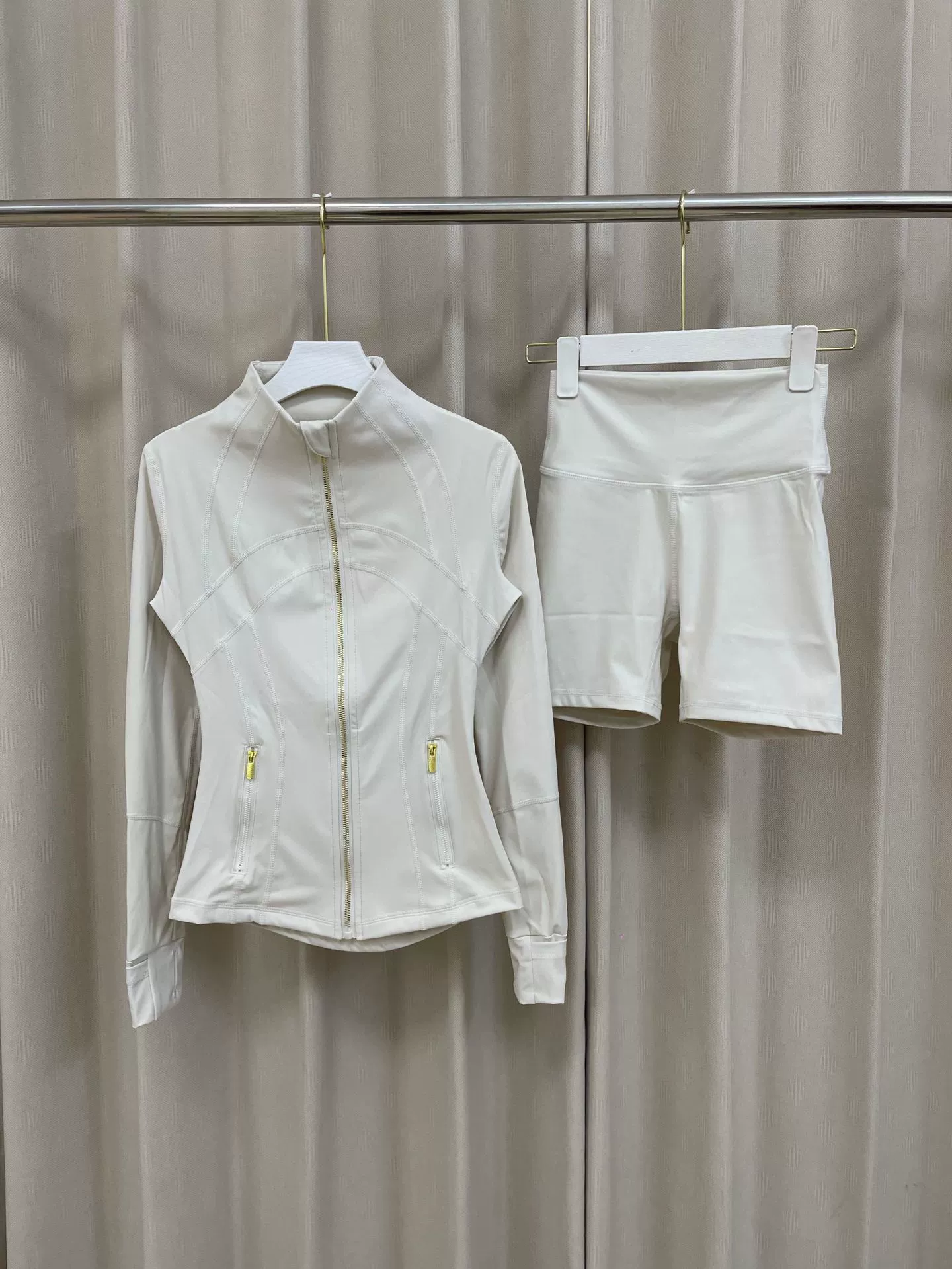women's yoga jacket and biker shorts set 9