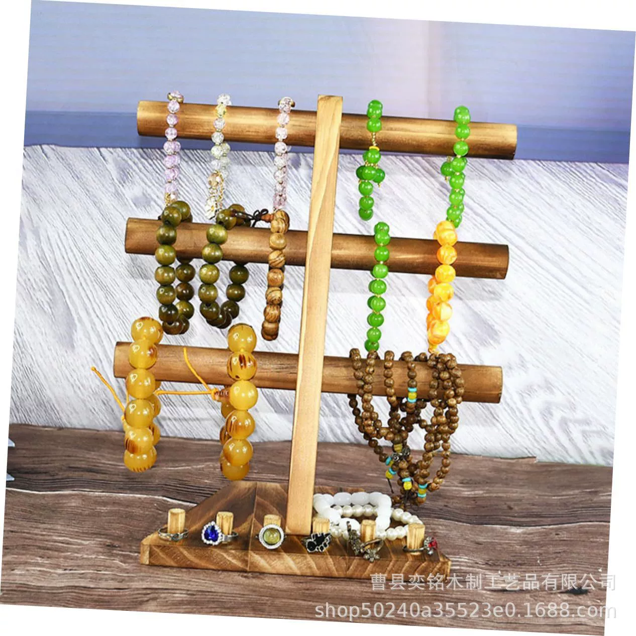 Ретро деревянная стойка для хранения ювелирных изделий Съемный браслет ручной браслет для отделки часов стойка из цельного дерева кольцо витрина