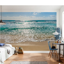 海洋海滩客厅背景墙壁纸网红直播墙纸现代简约壁布3d大海无缝墙布